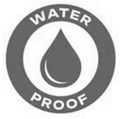 Waterproof symbol: a water drop inside a circle with 