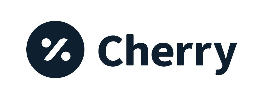 A logo for Cherry with dark blue text.