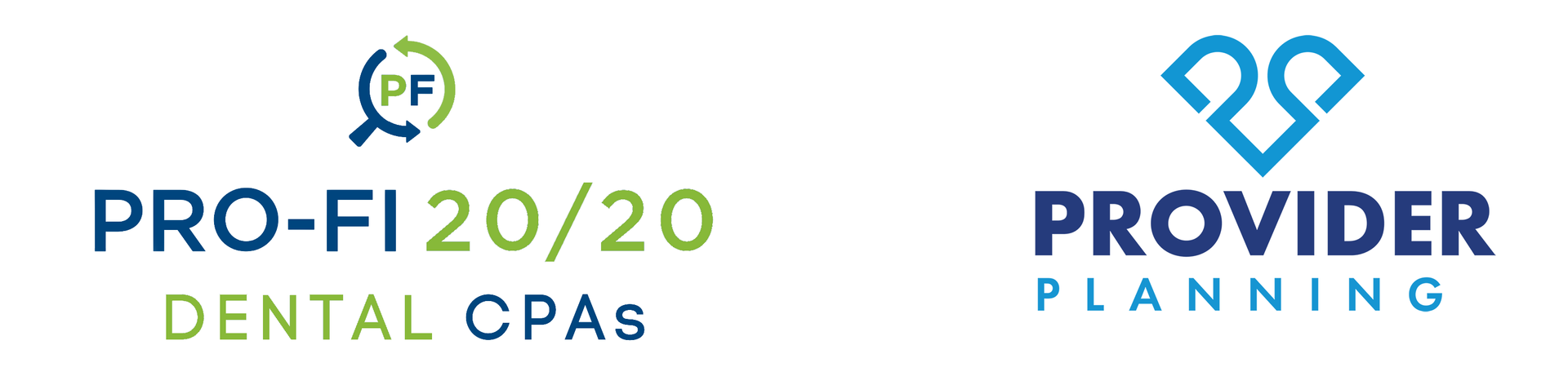 A logo for Pro-Fi and Provider Planning with blue and green text colors.