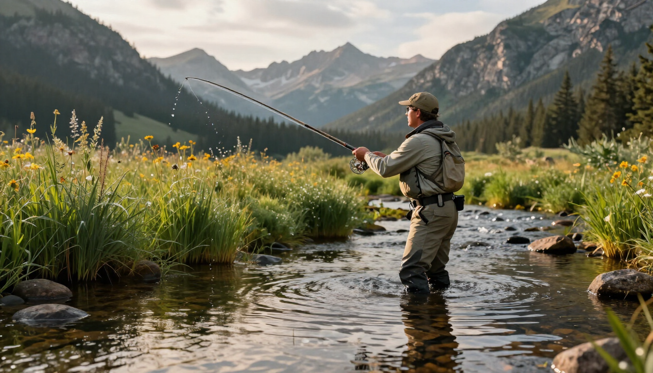 Wild trout being released in clear Montana water