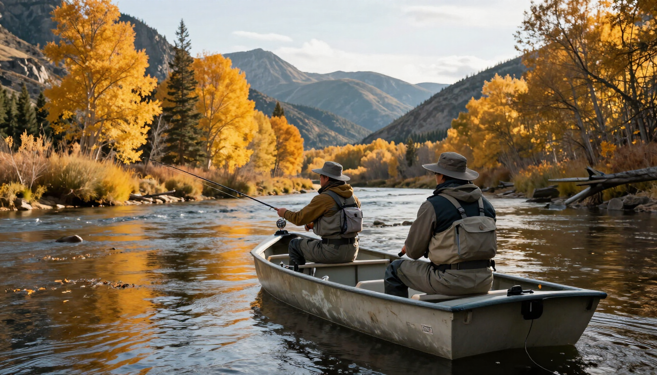Fall fly fishing Montana on a quiet river