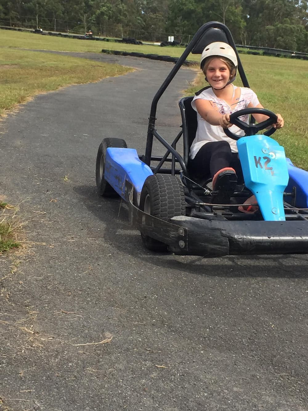 Girl Driving Speed Kart In The Big Buzz Fun Park in Rainbow Flat, NSW
