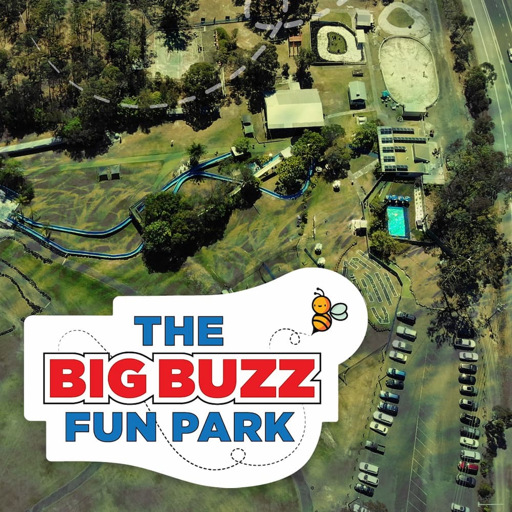Aerial View of the The Big Buzz Fun Park in Rainbow Flat, NSW