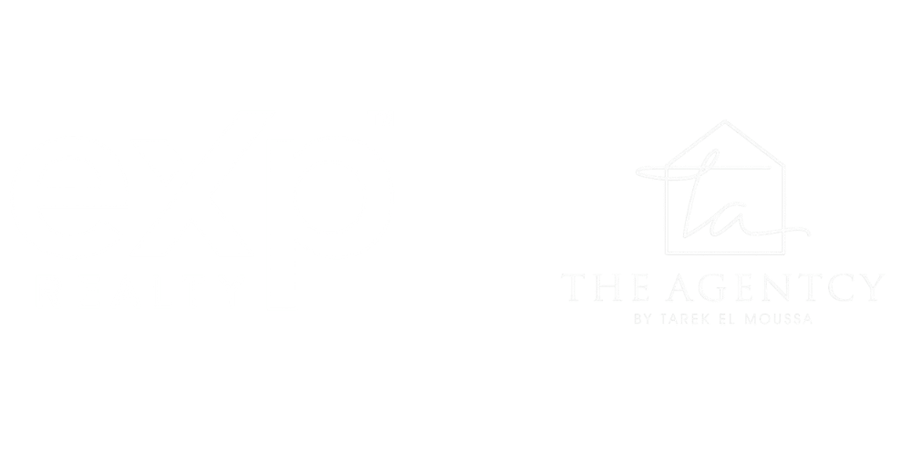 Faint monochrome logo of a house with text reading “The Neighboring House” on a white background