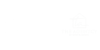 Faint monochrome logo of a house with text reading “The Neighboring House” on a white background