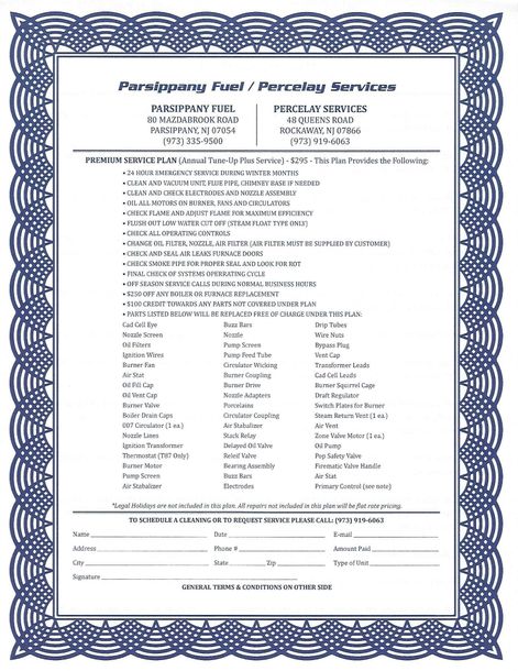 Service Contract - Fuel Oils in Parsippany, NJ Service Contract - Fuel Oils in Parsippany, NJ