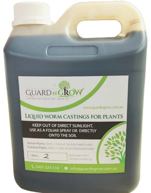 A bottle of liquid worm castings for plants
