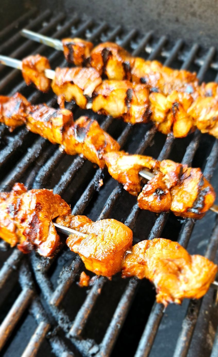 saté babi van de BBQ
