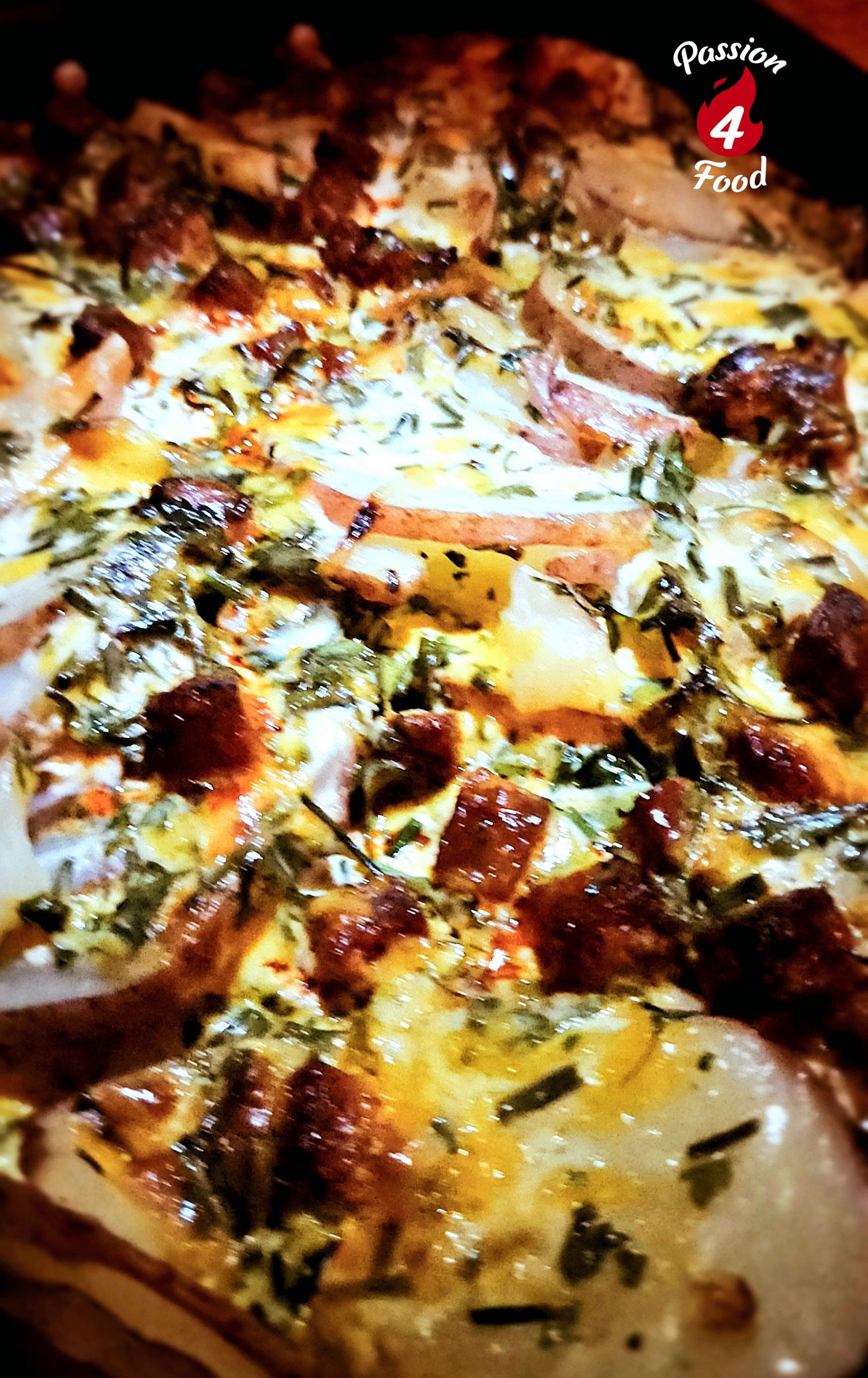 Aardappelschotel met chorizo