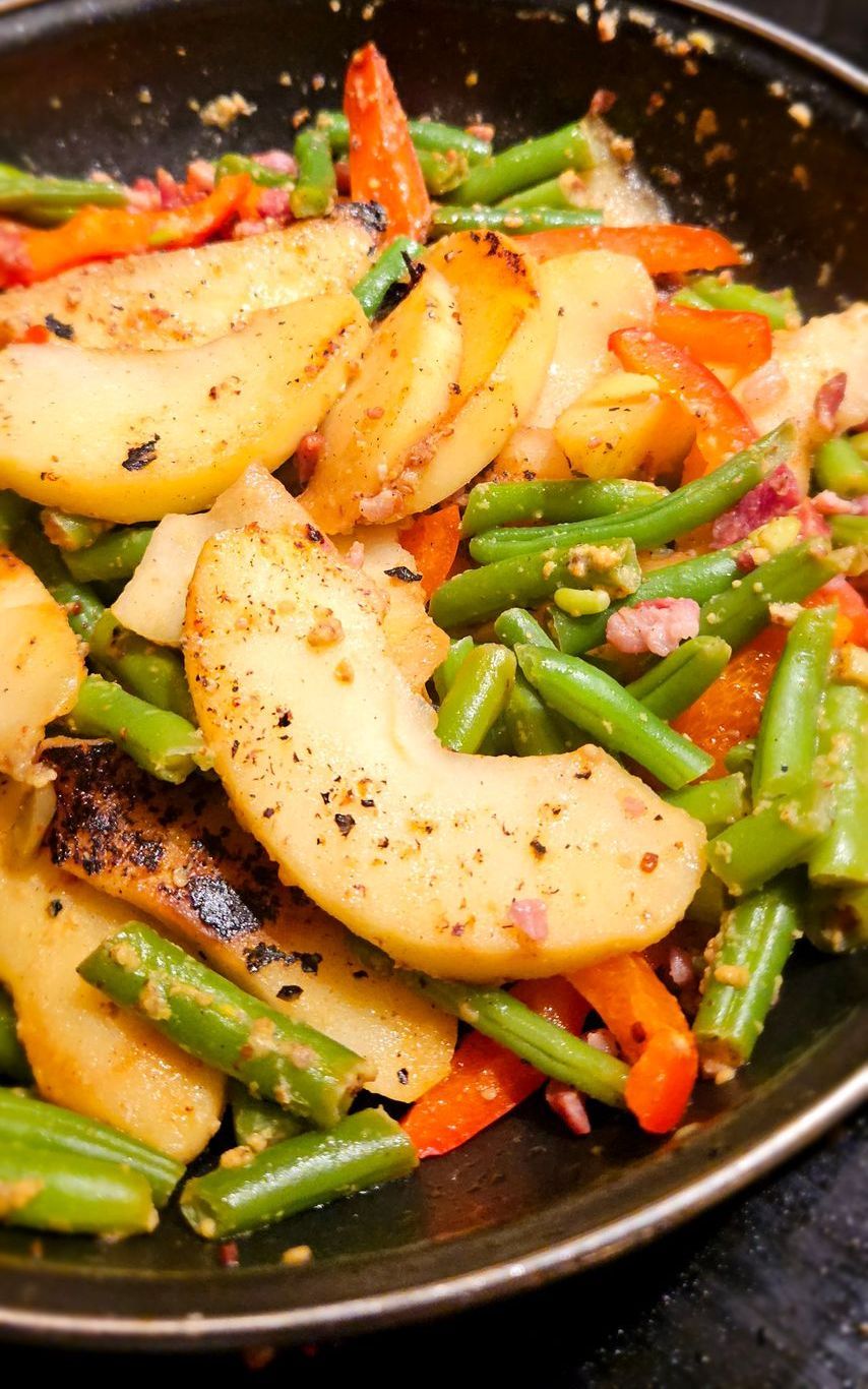 Sperciebonen met Appel, Paprika en Spek
