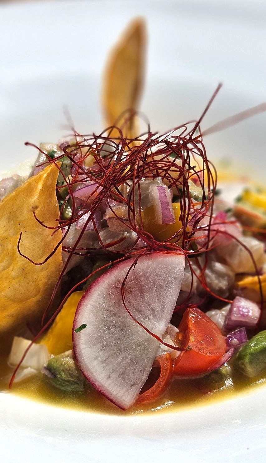 Ceviche van zeebaars en mango