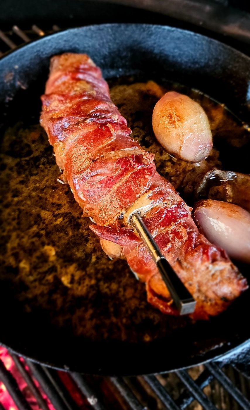 Iberico Varkenshaas met Serranoham en Sherrysaus Iberico Varkenshaas met Serranoham en Sherrysaus