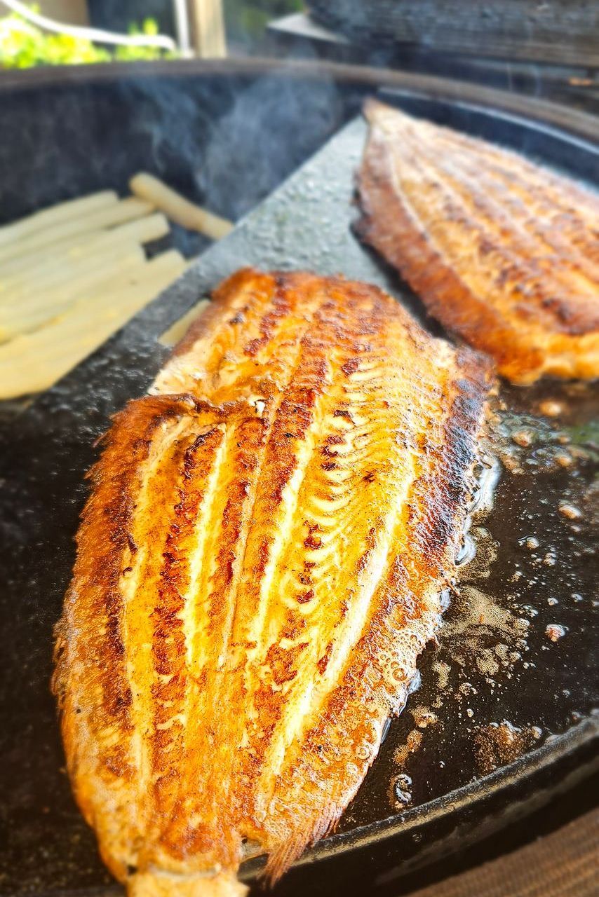 Zeetong a la Meuniere van de BBQ