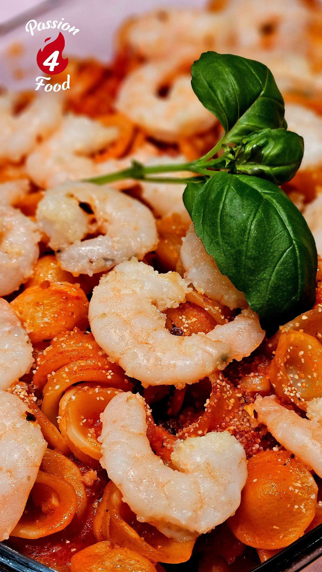 Orecchiette met gegrilde groenten en garnalen