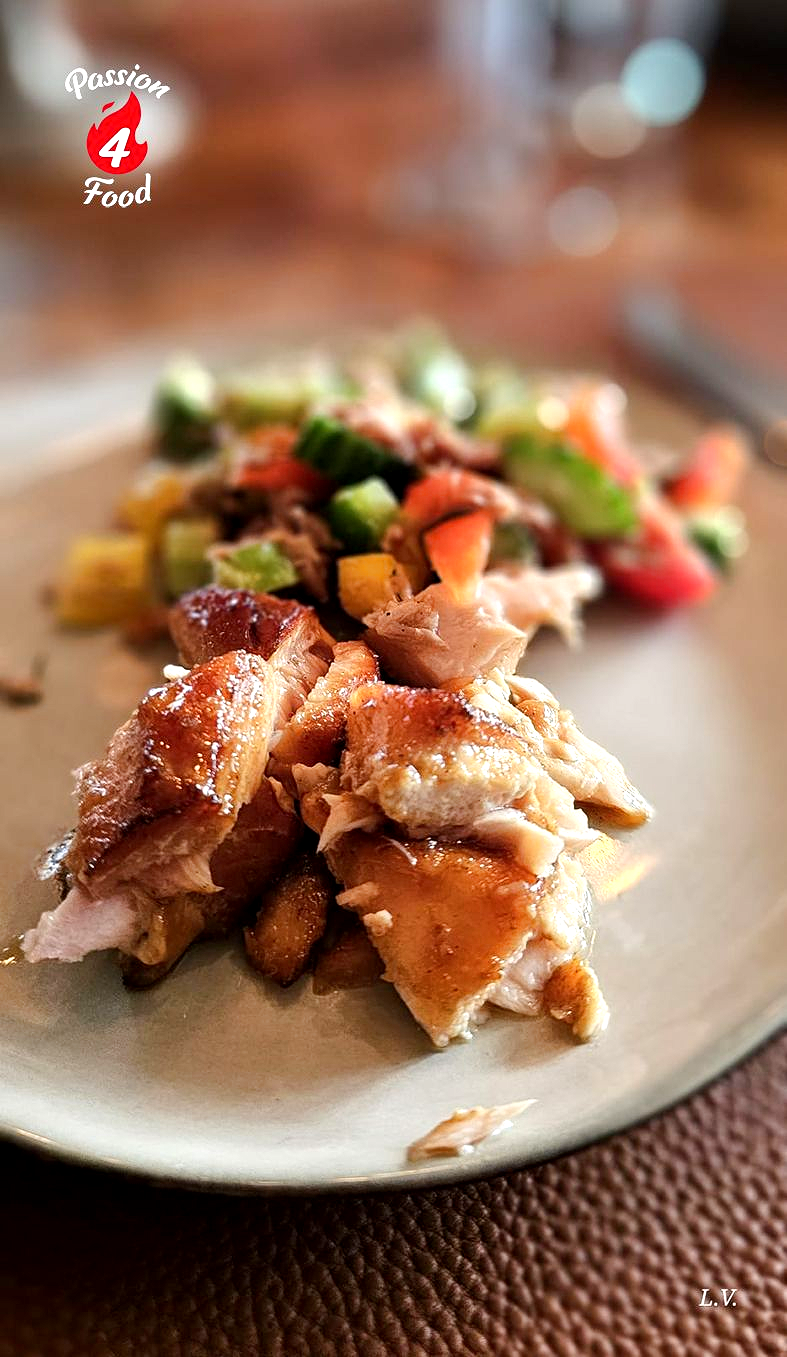 Gerookte zalm burnt ends met ahornsiroop