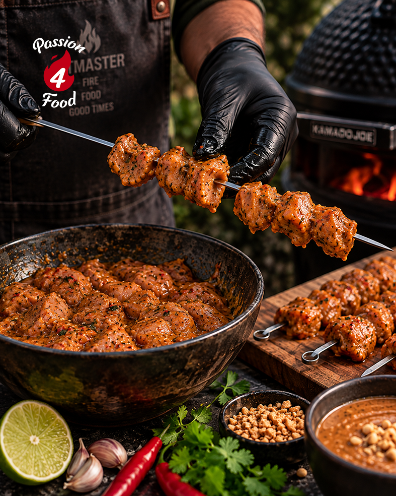 Go nuts ginger chicken skewer