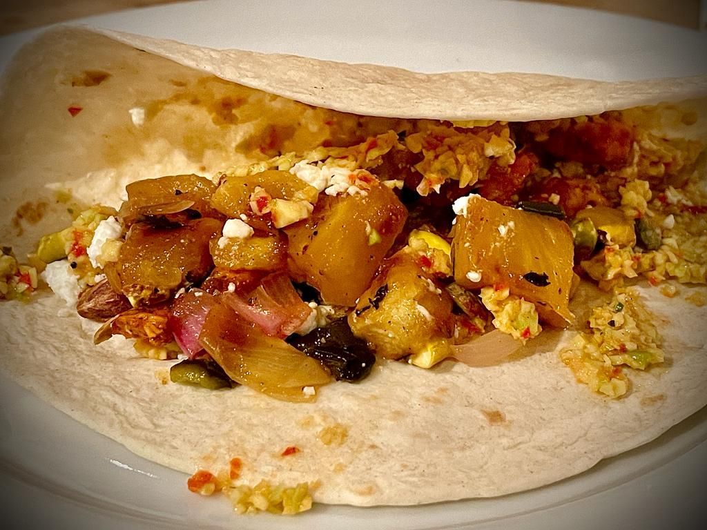Gegrilde Gamba's en ananas taco's