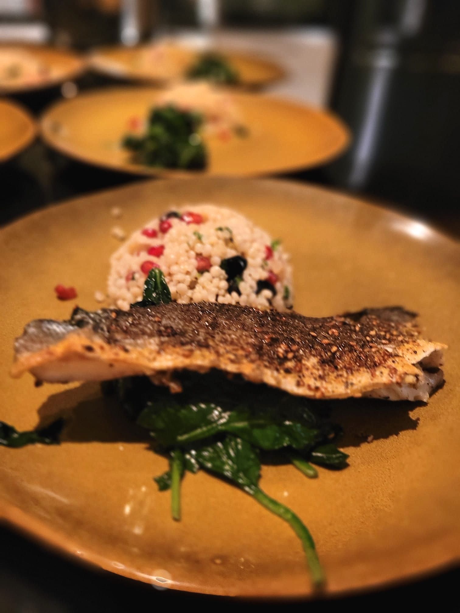 Za'atar Zeebaars met parelcouscous