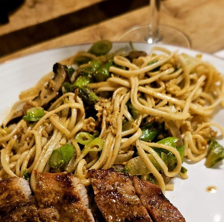 Stir-Fried Portabello's met Noodles