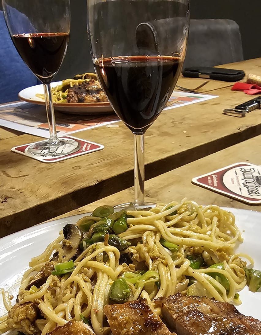Stir-Fried Portabello's met Noodles