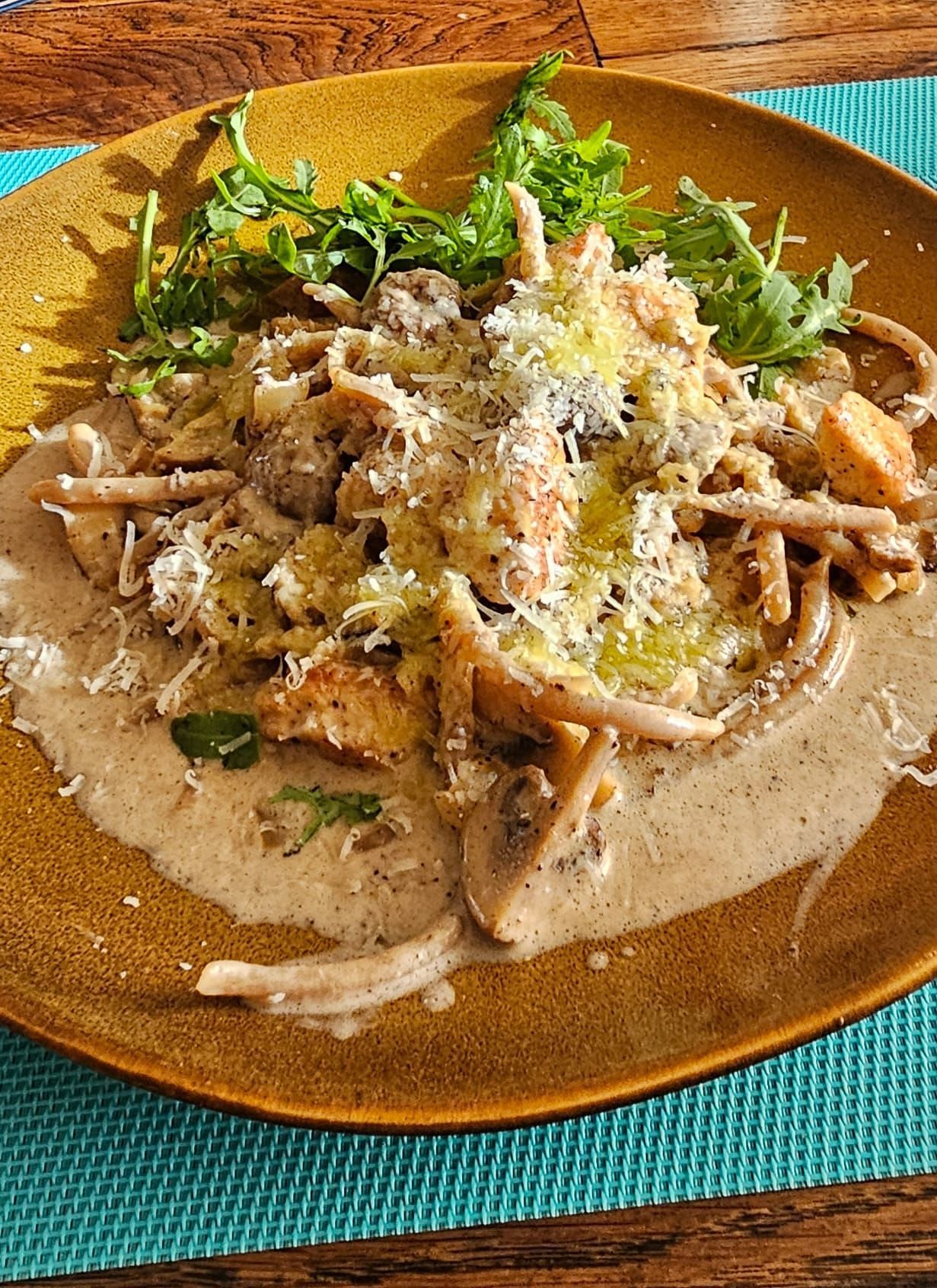 Pici met Truffel, Paddenstoelen en Kip