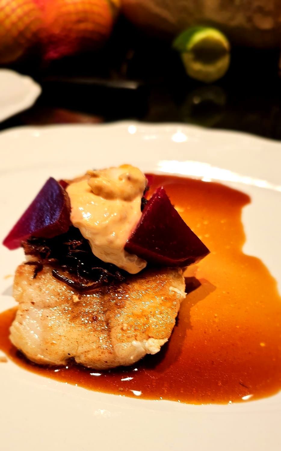 Zeewolffilet met krokante sukade
