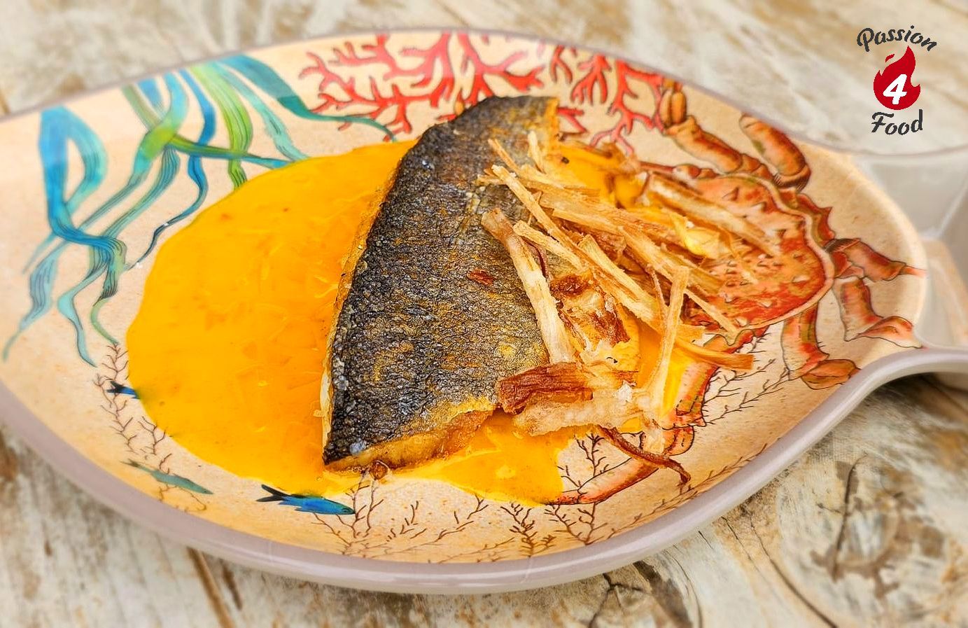 Zeebaars met saffraan beurre blanc