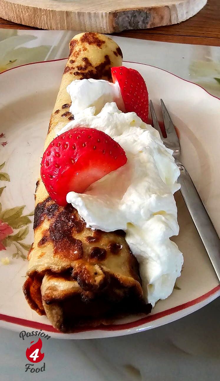 Crêpes met aardbeien