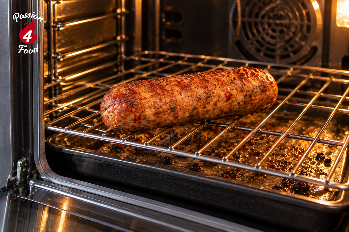 Rauwe kipgrillworst in oven