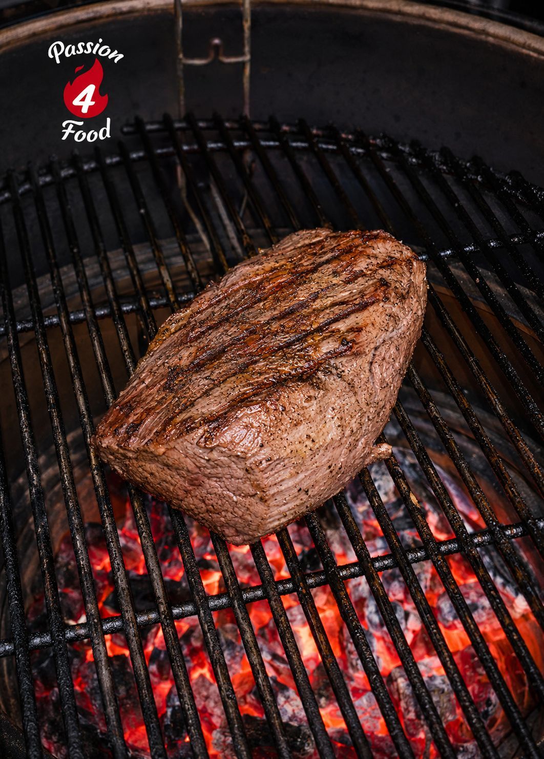 Ossenhaas in zoutkorst van de kamado