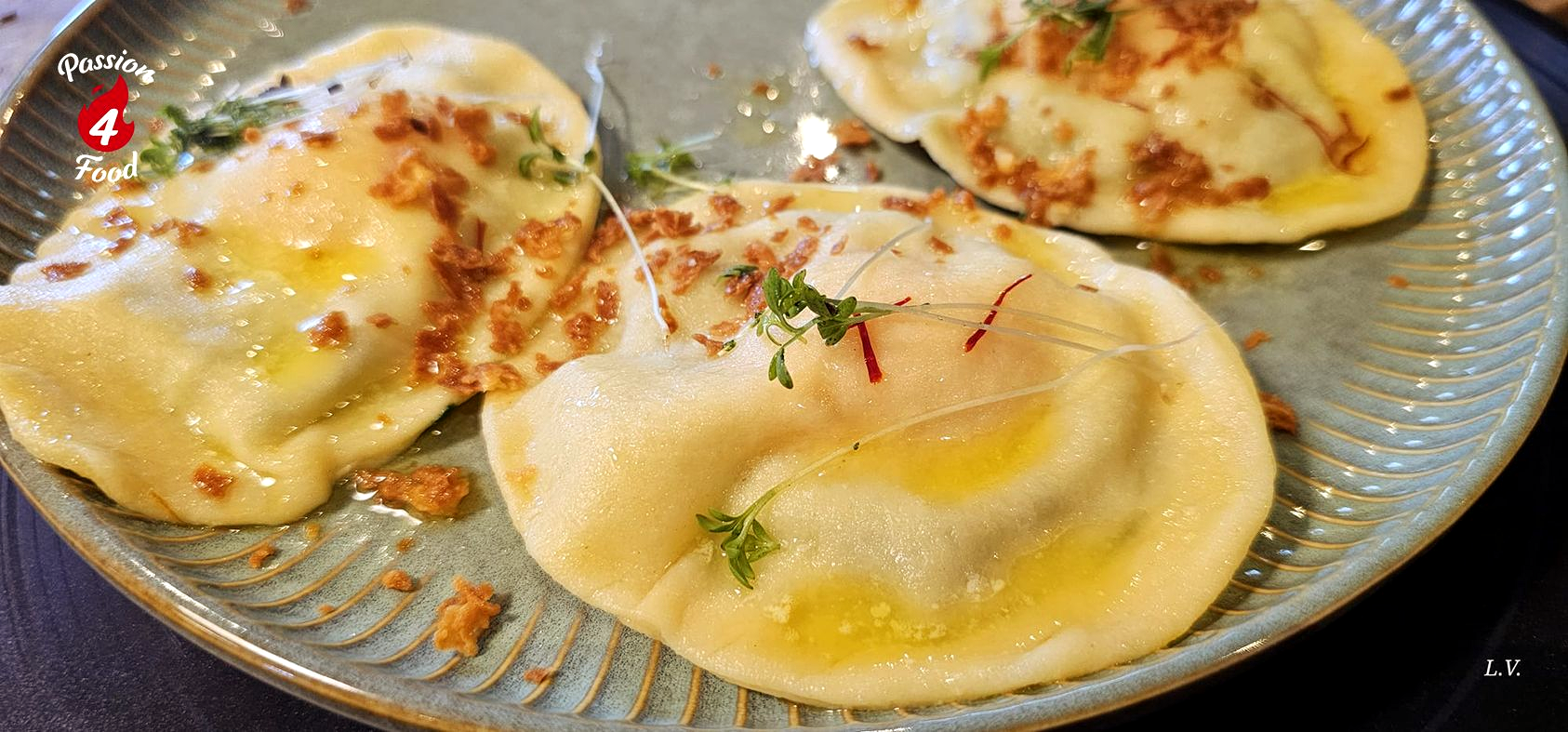 Ravioli met lopende eidooier