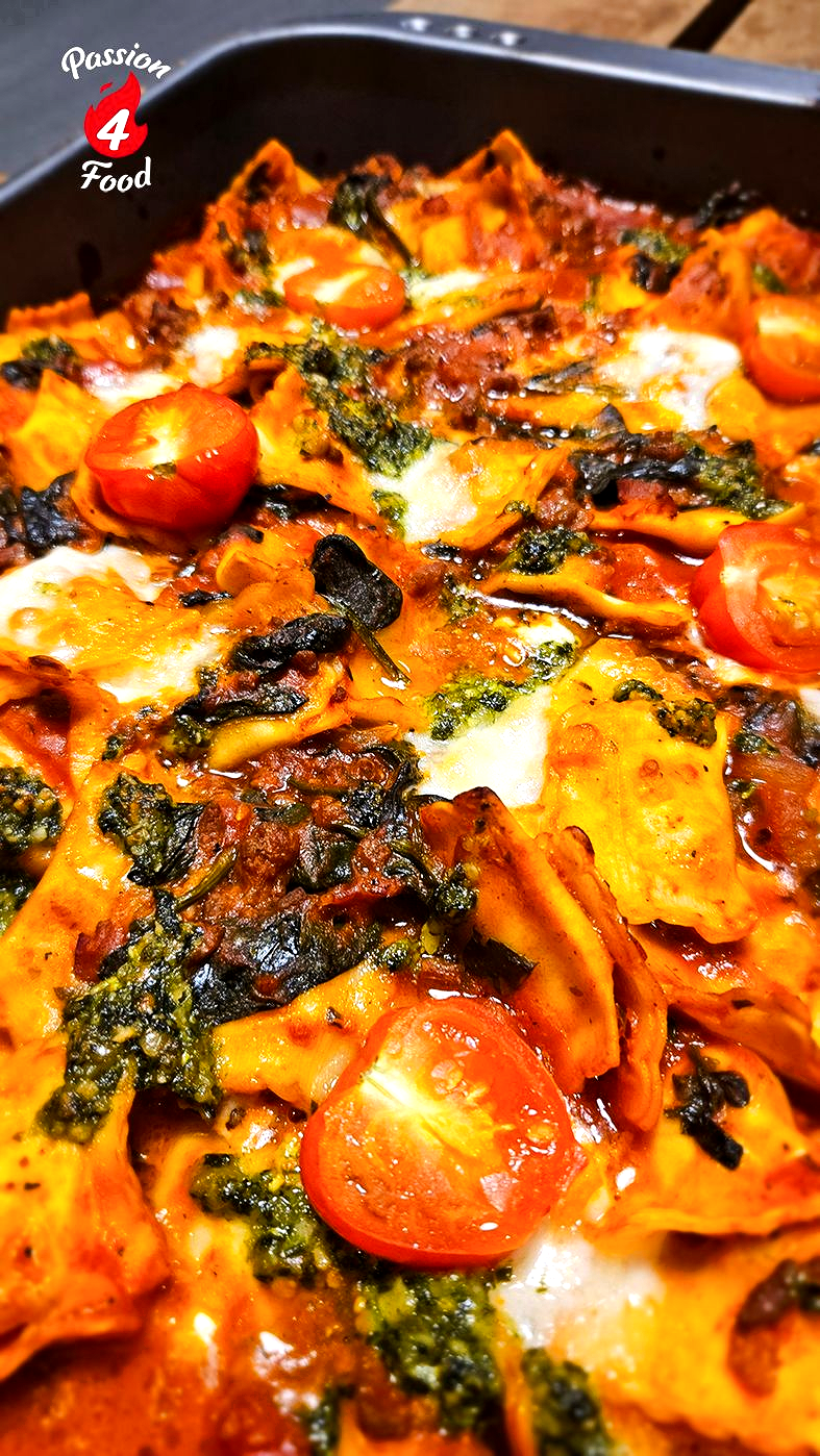 Ravioli Ovenschotel met gehakt en Mozzarella Ravioli Ovenschotel met gehakt en Mozzarella