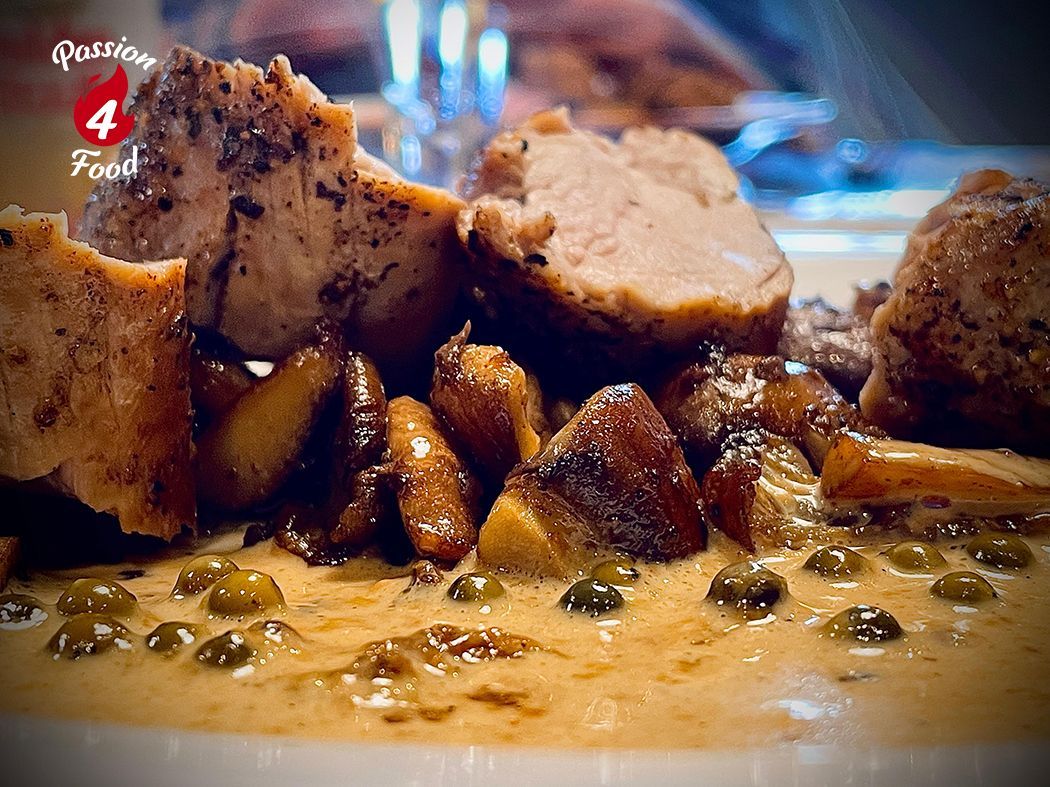 Varkenshaasmedallions met Gebakken Champignons