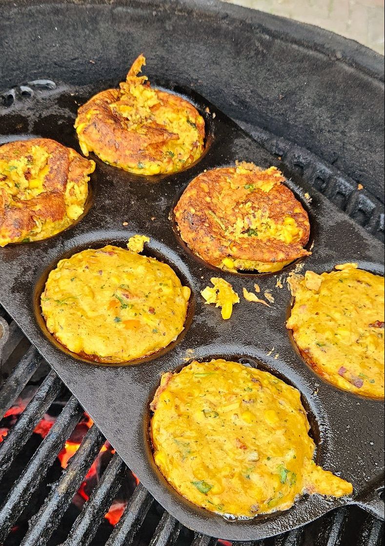 Corn fritters van de BBQ