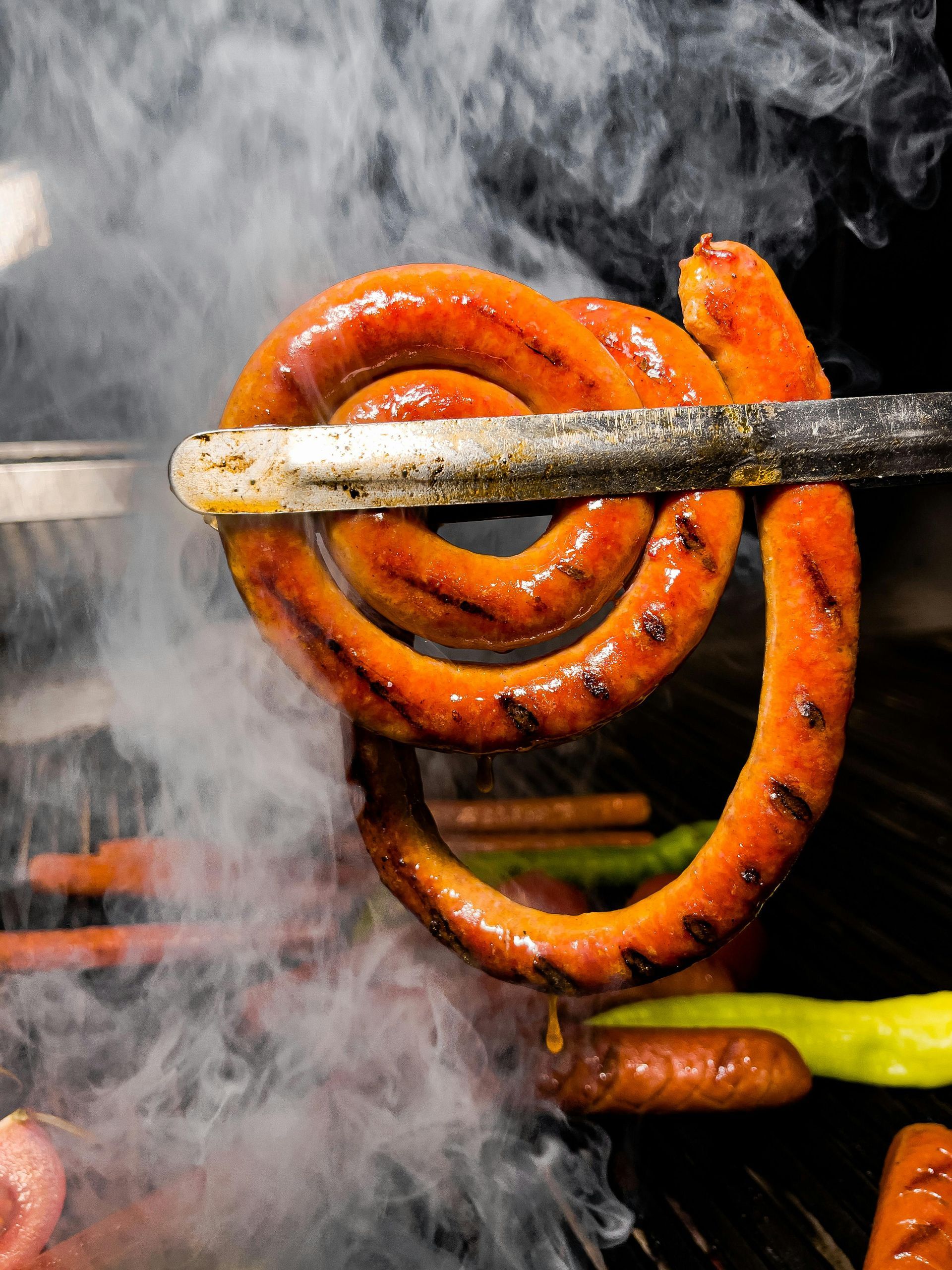 Kielbasa wort voor op de BBQ