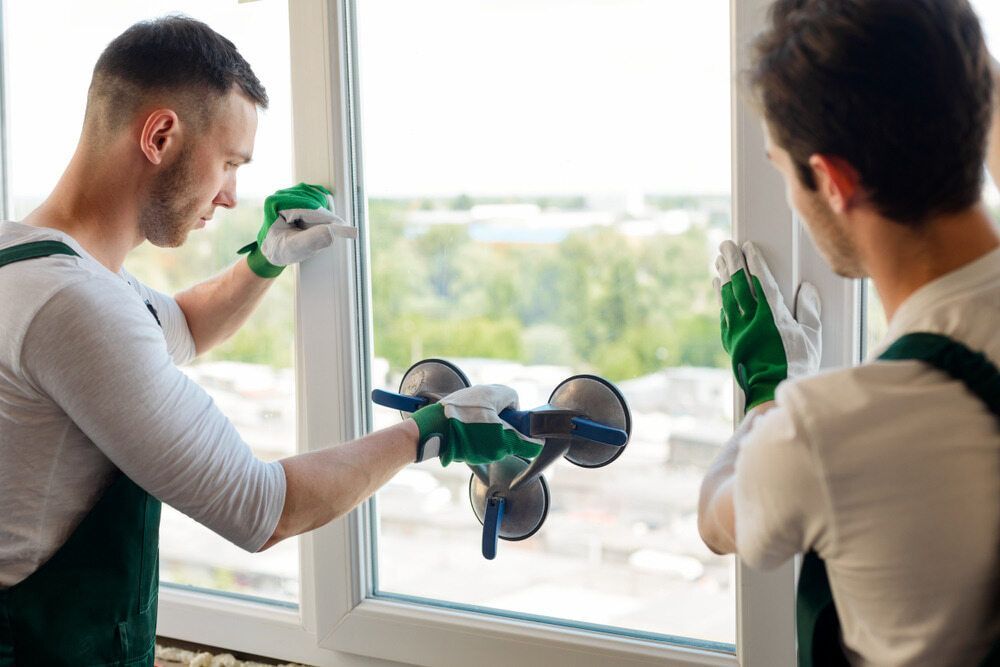 Local Glaziers Installing A Glass Window — Glass Repair in Gold Coast, QLD