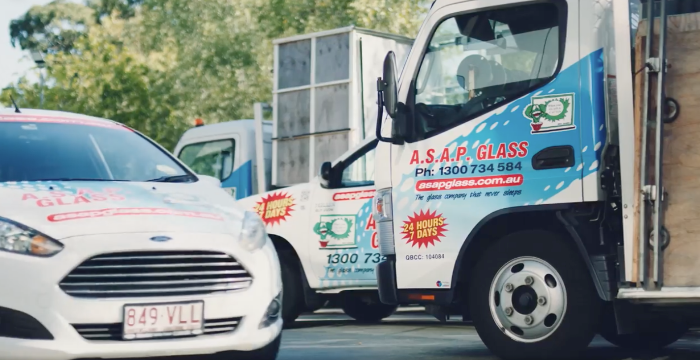 ASAP Glass Branded Vehicles — Glass Repair in Gold Coast, QLD