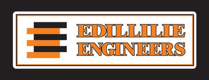 A logo for edillie engineers is shown on a black background