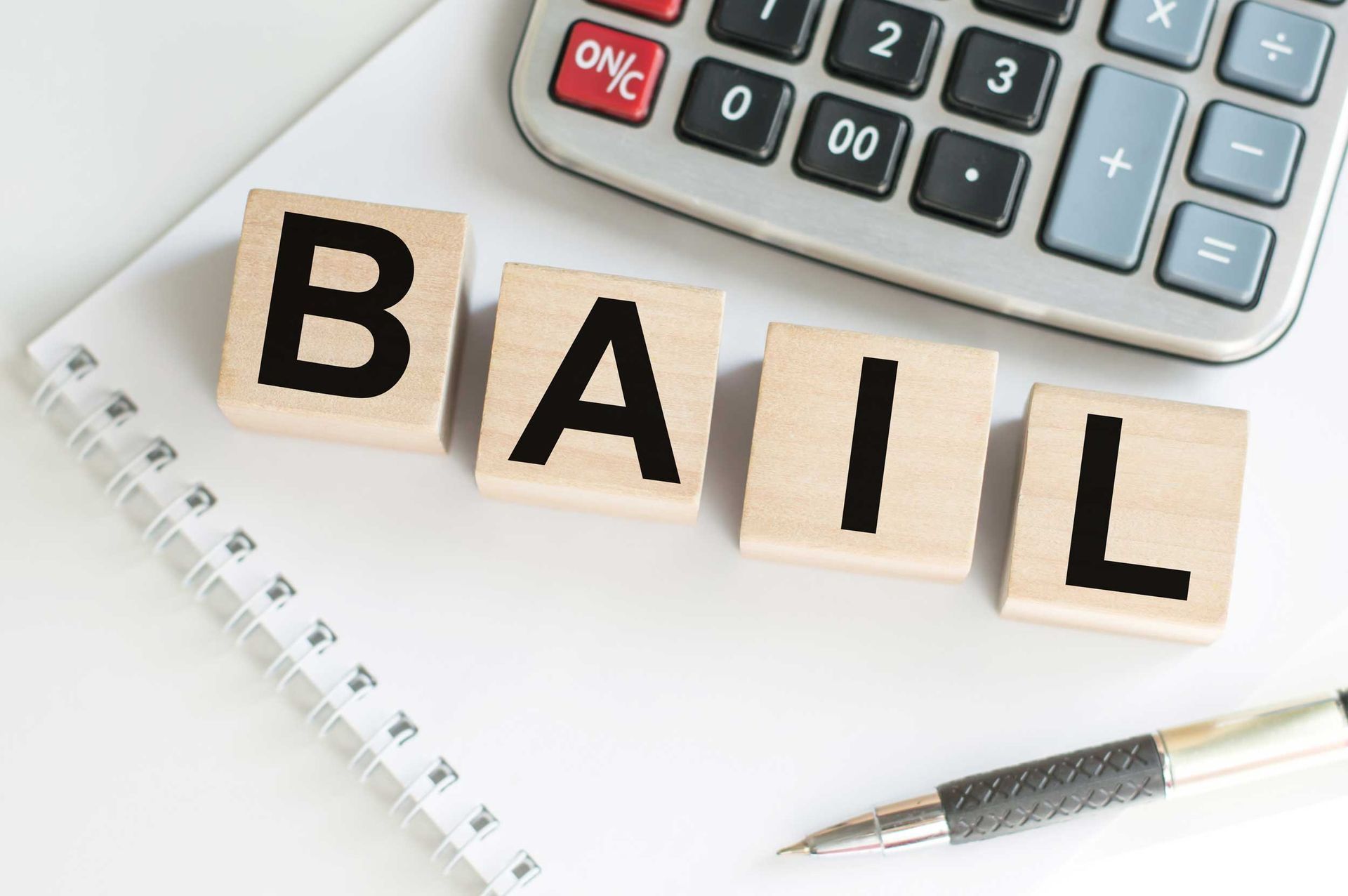 The bail bonds concept with wooden blocks spelling The bail bonds concept with wooden blocks spelling