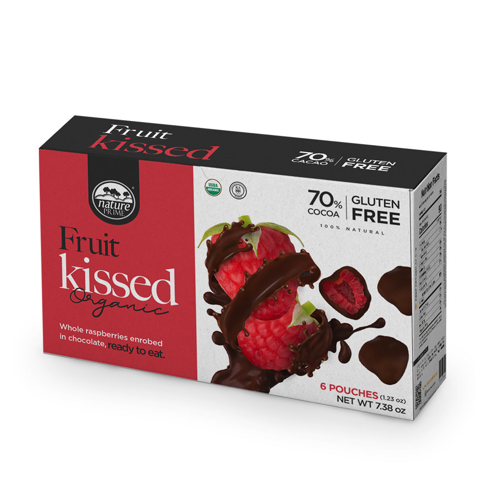 Una caja de bombones con sabor a fruta y 70% de cacao.