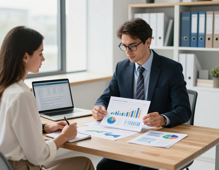 Interno sobrio di uno studio professionale