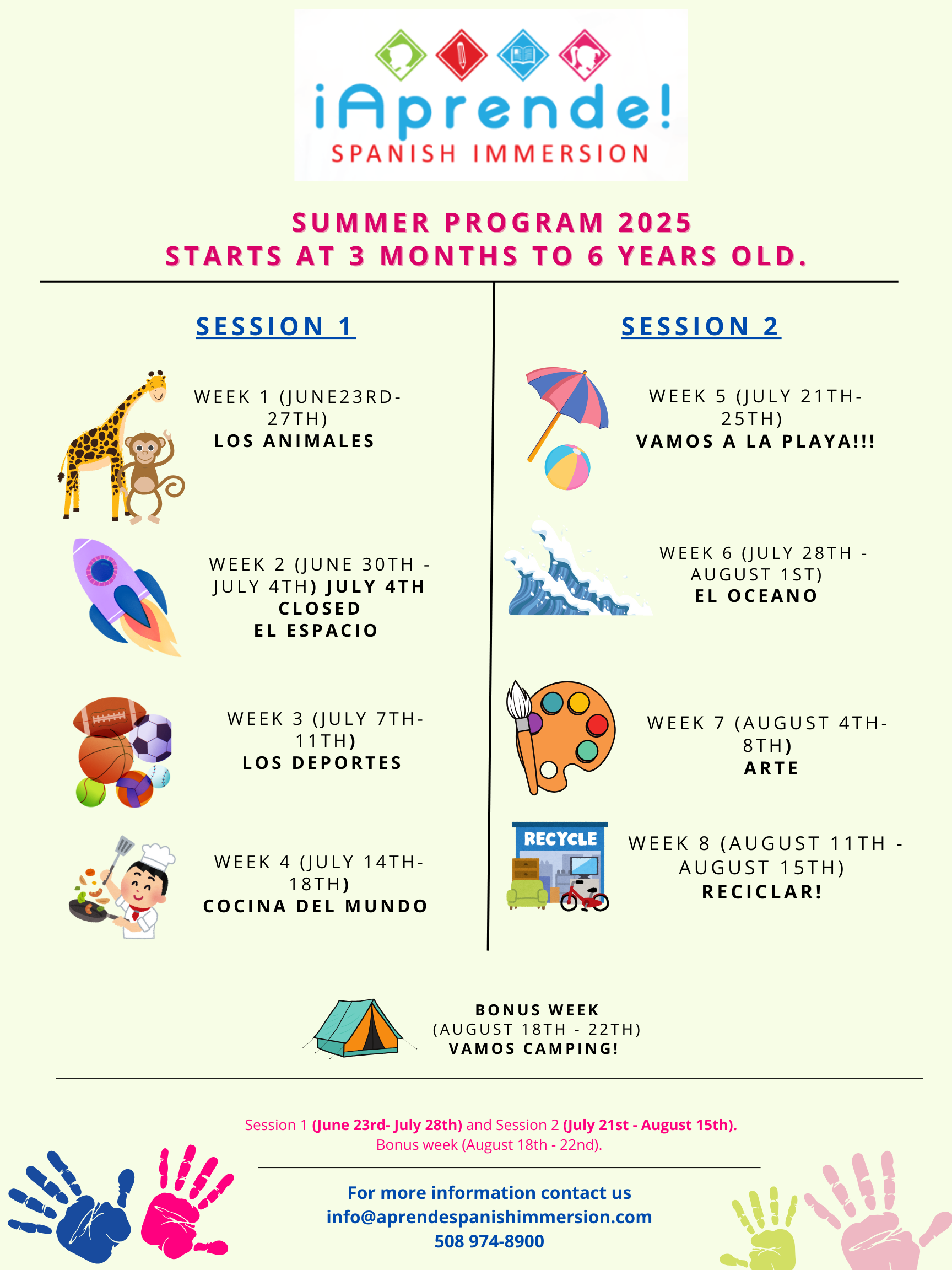 A poster for a summer program for children.