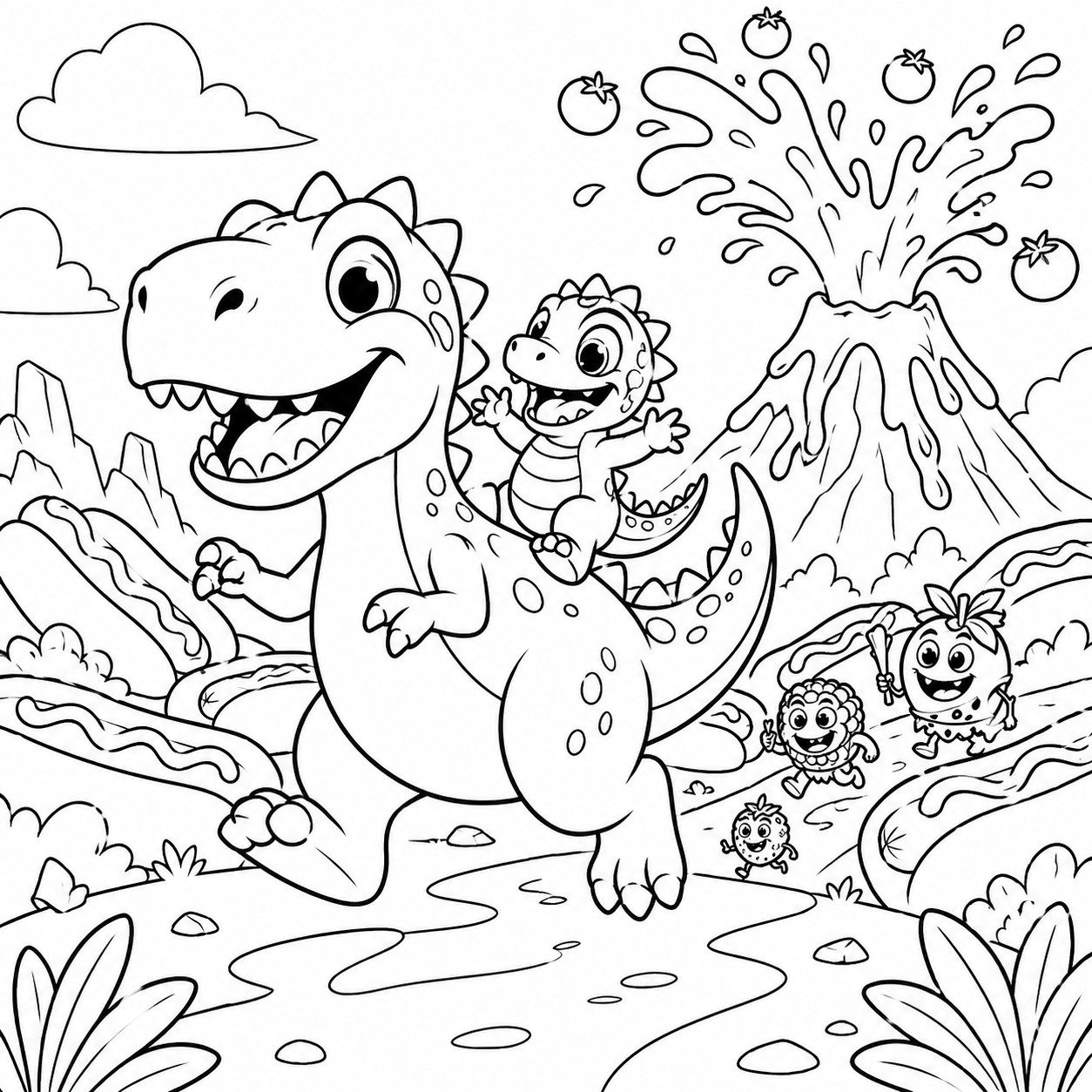 Roary The Raptor Free Coloring Pages
