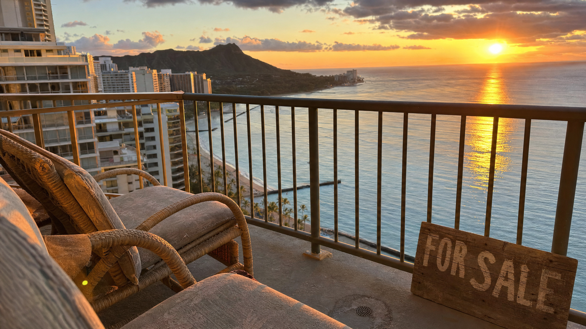 Hawaii timeshare condo balcony illustrating the collapsed resale market for Waikiki timeshare