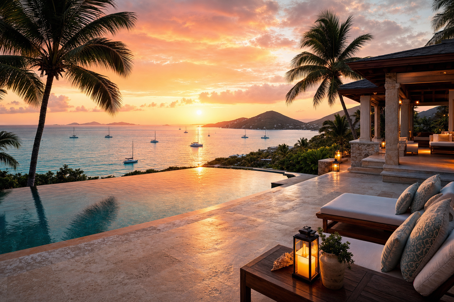 Marriott's Frenchman's Cove villa terrace overlooking the Caribbean in St. Thomas
