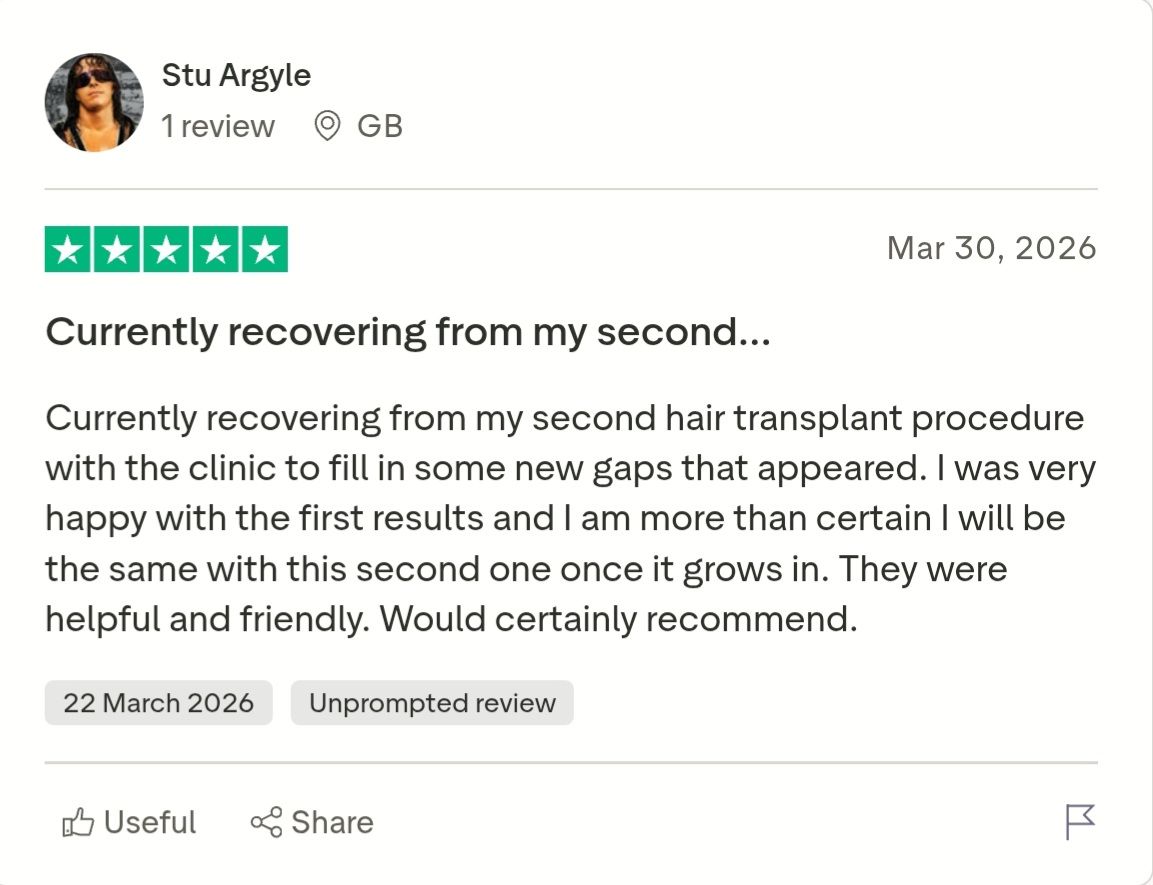 Hair transplant treatment patient review