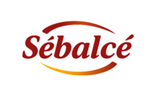 A red and white toschi logo on a white background