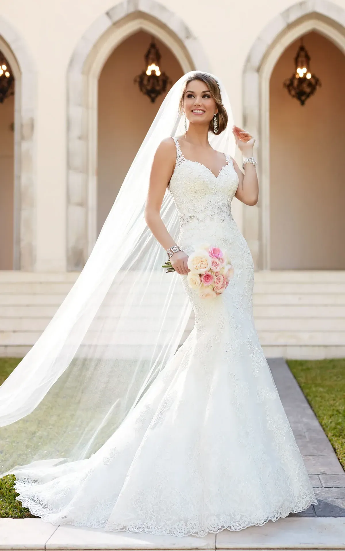 Stela York Best bridal gown Vancouver WA fit and flare lace wedding dress
