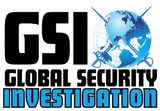 Logo di GSI Global Security Investigation con globo blu e testo in grassetto nero-blu.