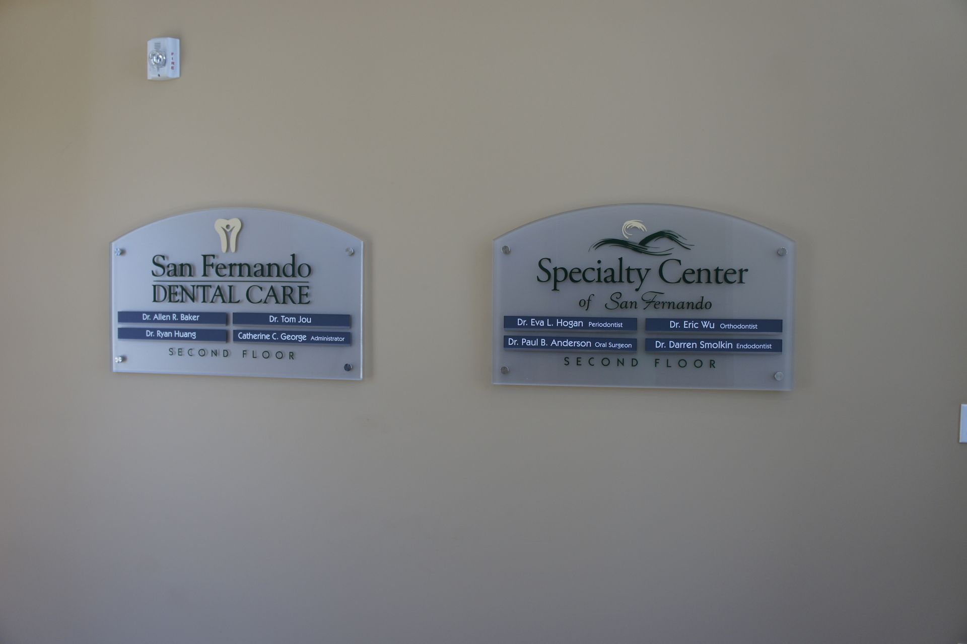 Two wall signs: 